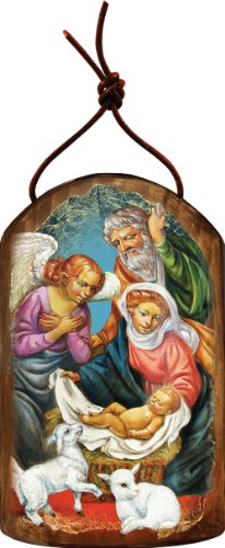 G. Debrekht The Holy Family Icon Wooden Ornament