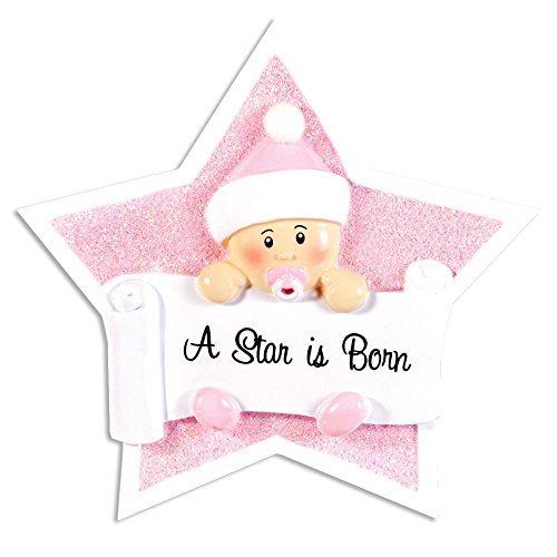 Baby’s Girls First Christmas Ornament “A Star is Born”