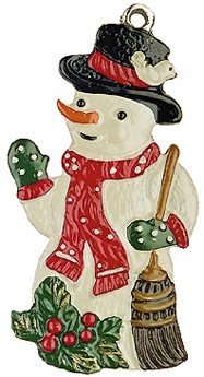 Snowman German Pewter Christmas Tree Ornament