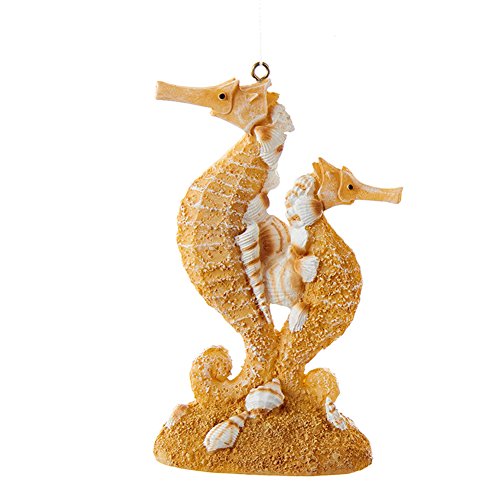 Christmas Ornament Sea-Life Sand and Shells Double Seahorses by Kurt Adler 4.25 inch