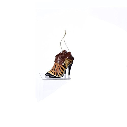2.5″ Fashion Avenue Tiger Print and Alligator Skin Bootie High Heel Shoe Christmas Ornament