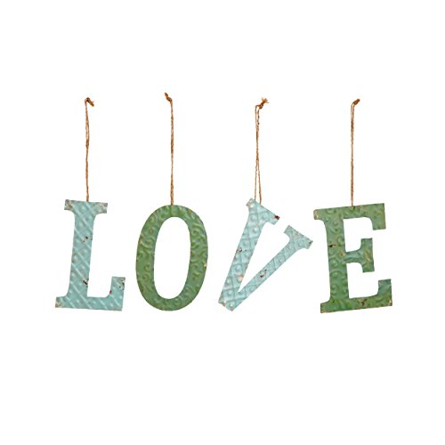 Sage & Co. XAO19500GR Tin “Love” Ornament with Jute (12 Pack)