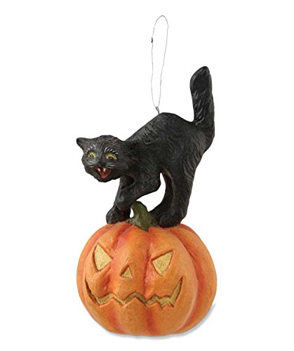 Bethany Lowe Black Cat On Jack O’ Lantern Halloween Ornament