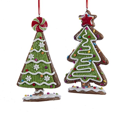 Kurt Adler Assorted Gingerbread Candy Christmas Tree Ornaments (set OF 2)