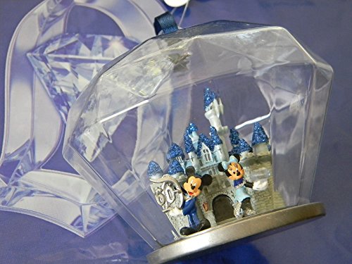Disney Disneyland 60th Celebration Mickey & Minnie Diamond Ornament New w Tags