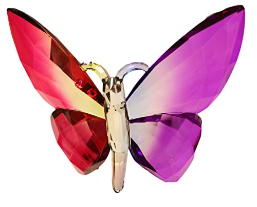 Crystal Expressions Acrylic 4×6 Inch Butterfly Ornament/ Sun-Catcher (red/purple)