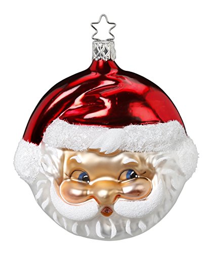 Jolly Santa Claus glass ornament Made in Germany by Inge-Glas