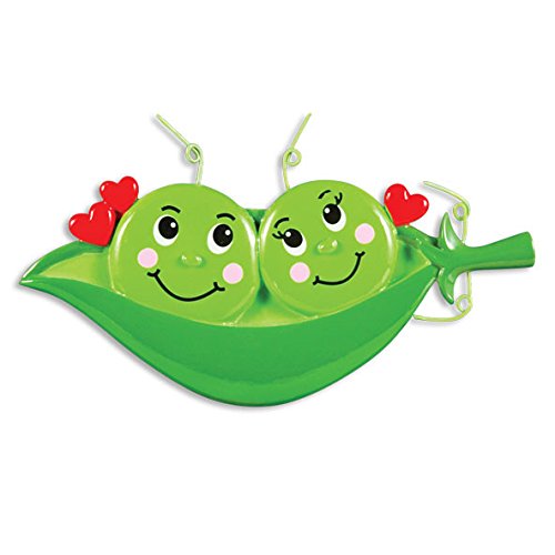 Two Peas In A Pod Personalized Christmas Tree Ornament