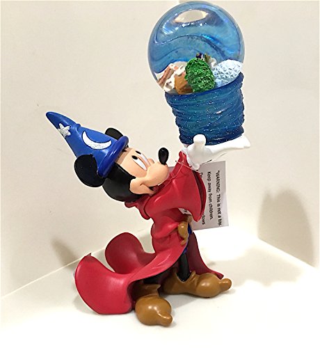 Walt Disney World Sorcerer Mickey Mouse Figurine Four Parks Snowglobe NEW