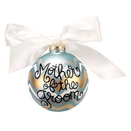 Coton Colors Metallic Bargello Mother of the Groom Glass Ornament by Coton Colors
