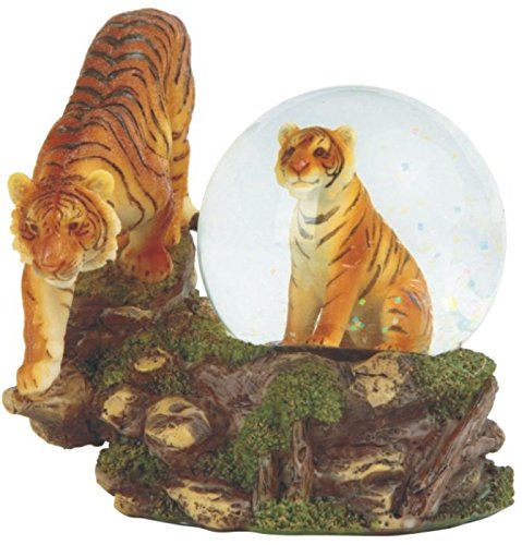 George S. Chen Imports 2 Bengal Tigers Snow Globe, 4.25″, Orange