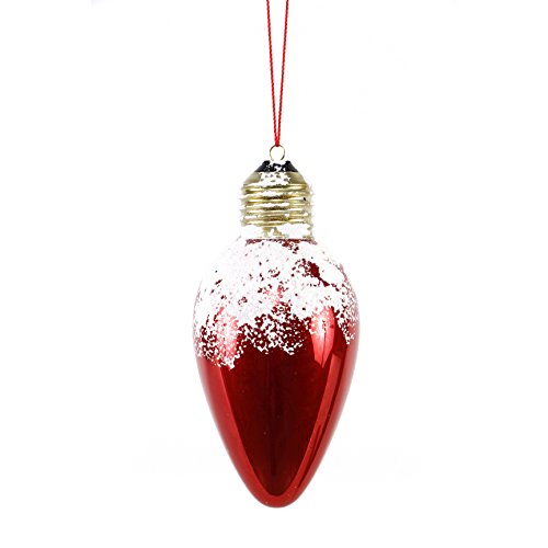 Sage & Co. XAO19466RW Glass Christmas Bulb with Snow Ornament (6 Pack)
