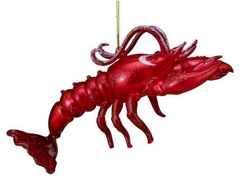 Kurt Adler Noble Gems Glass Lobster Ornament, 4-Inch