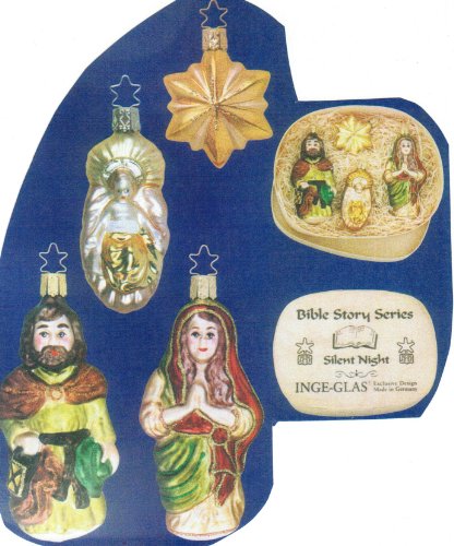 Inge Glas Holy Family German Glass Christmas Ornaments 110807