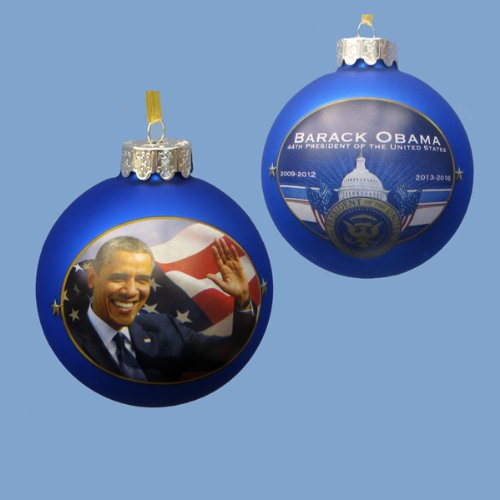 Kurt Adler President Obama Glass Ball Ornament, C7533