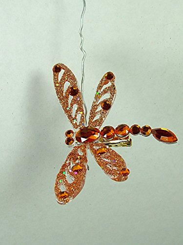 Orange Dragonfly Bug Insect Wing Christmas Tree Ornament One Hundred 80 Degrees