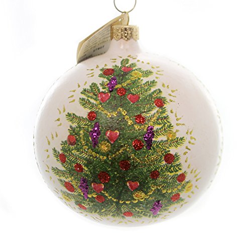 Christina’s World CHRISTMAS MEMORIES Glass Ornament Ball Tree Hearts Gif546