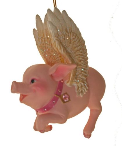 When Pigs Fly Flying Winged Pig Too Cute Christmas Ornaments