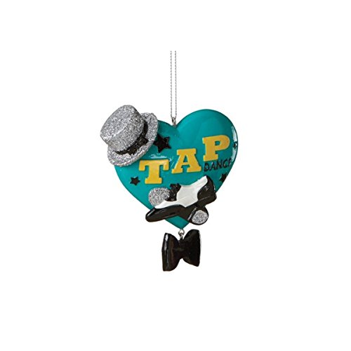 3.5″ Teal Tap Dance Heart Shaped Christmas Ornament