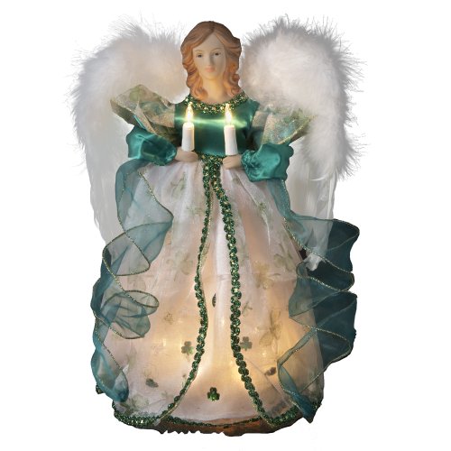 Kurt Adler UL 10-Light Angel Treetop Figurine, 12-Inch, Irish