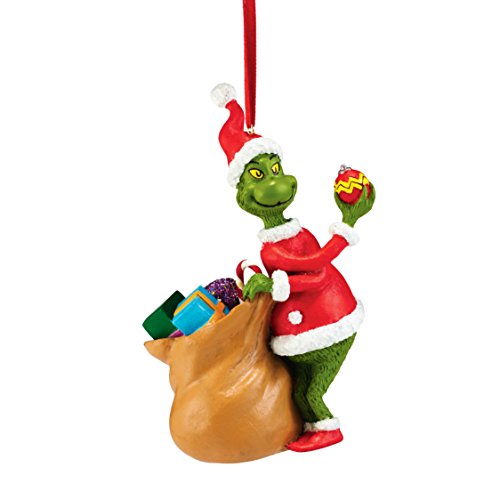 Department 56 Grinch with Bag Ornament, 4.72″
