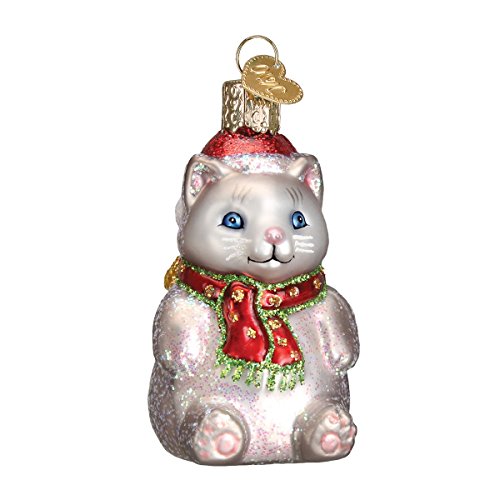 Old World Christmas Winter Kitty Glass Blown Ornament