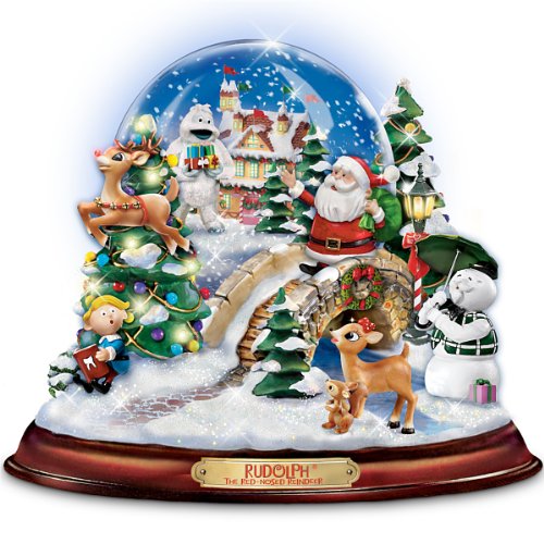 Rudolph The Red-Nosed Reindeer Illuminated And Musical Snowglobe by The Bradford Exchange