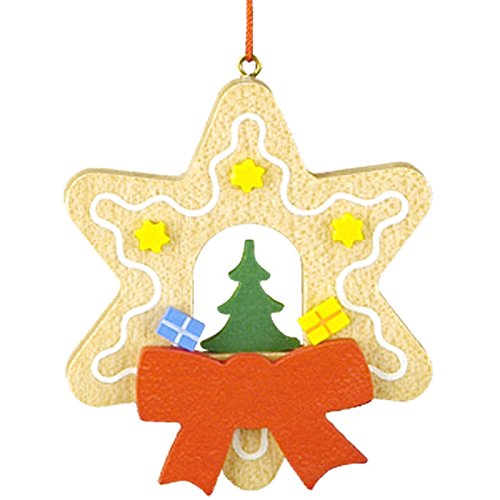 Alexander Taron Importer Wooden Star Shaped Gingerbread Cookie Hanging Ornament