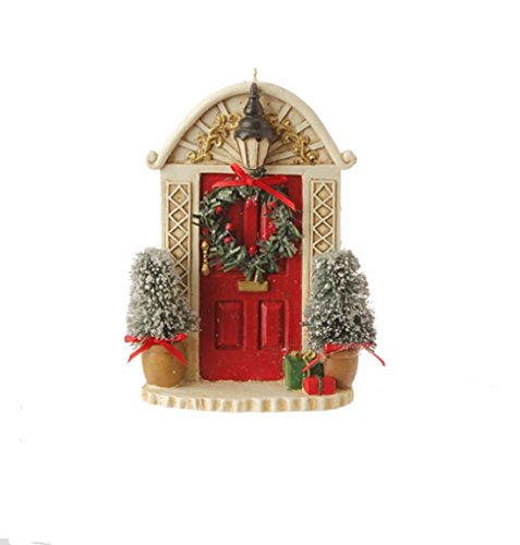 5″ Red Traditional Festive Front Door Christmas Ornament