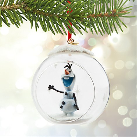 Disney 2015 Sketchbook Olaf Glass Globe Ornament Christmas Holiday Tree