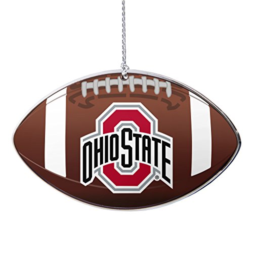 NCAA Ohio State Buckeyes Metal Football Ornament, 4″, Silver
