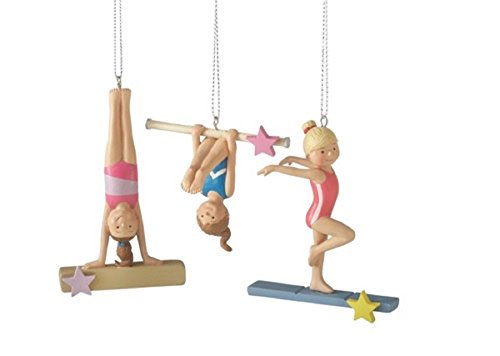 Midwest-CBK Gymnastic Girls Set of 3 Resin Ornaments