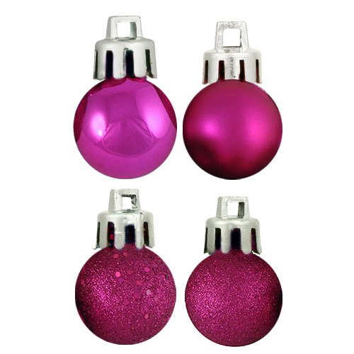 Vickerman 18 Count Pink Magenta 4-Finish Shatterproof Christmas Ball Ornaments, 1.25″