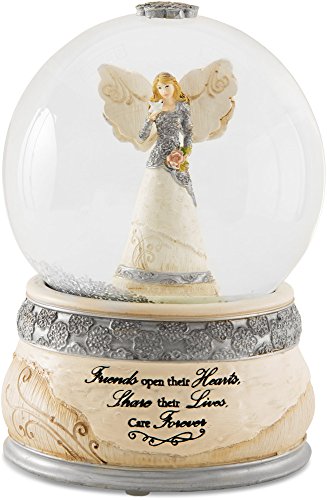 Elements Friends Angel Musical Waterglobe, 6-Inch/100mm, Inscription Friends Open Their Hearts Share Their Lives, Care Forever