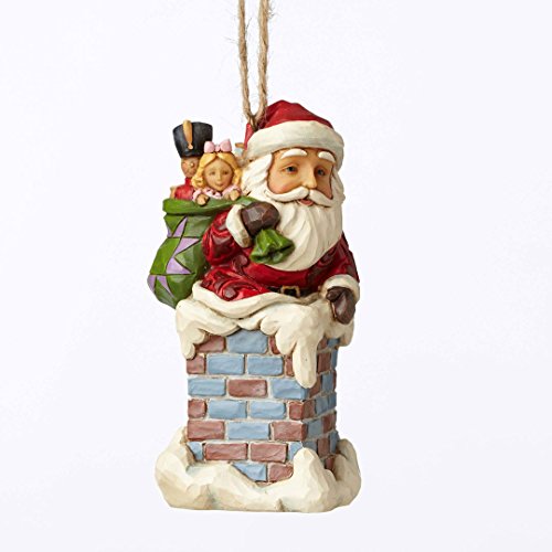 Jim Shore Heartwood Creek Santa in Chimney Christmas Tree Ornament 4053829 New