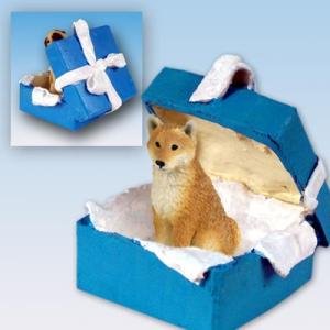 Conversation Concepts Shiba Inu Gift Box Blue Ornament