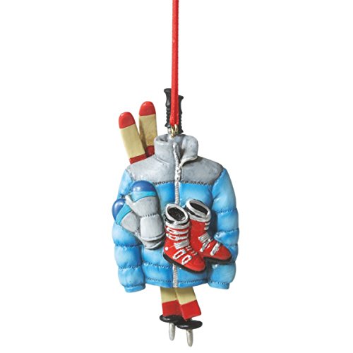 Ski Gear Resin Ornament Boots, Skis, Poles, Gloves and Jacket