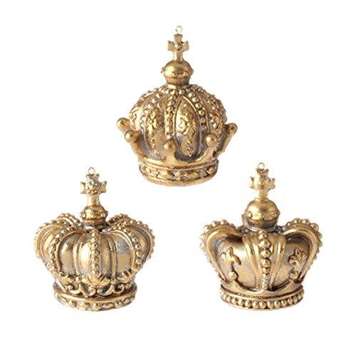 RAZ Imports – 3″ Crown Christmas Tree Ornaments (Set of 3)