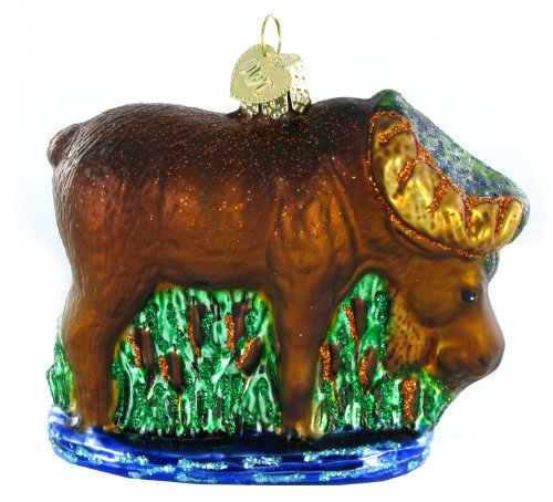 Old World Christmas Munching Moose Glass Blown Ornament