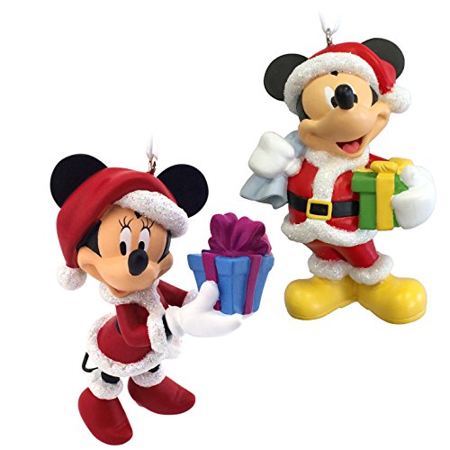 Mickey Mouse and Minnie Mouse Santa Disney Christmas Ornaments by Hallmark