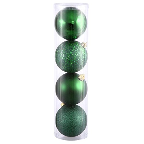 Vickerman 351086 – 6″ Emerald Ball Christmas Tree Ornaments (4 pack) (N591524DA)