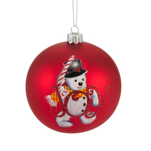 Department 56 The Signature Collection of Christmas Décor Painted Snowman Polish Glass Ornament