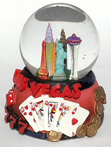 Mini Las Vegas 45mm 2.5″ Tall Sin City Snow Globe, Water Globe, Glitter Dome