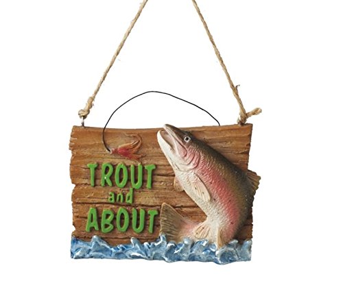 3.25″ Trout and About Fishing Plaque Christmas Ornament