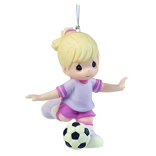Precious Moments, Christmas Gifts, “You’re An All-Star”, Porcelain Soccer Player Ornament, Girl #161038