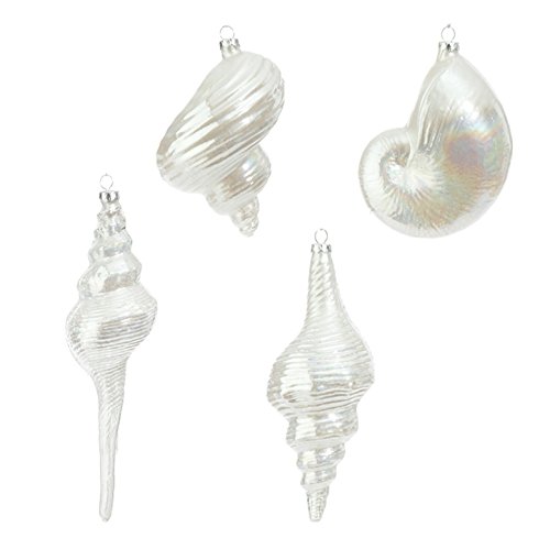 RAZ Imports – 8″ Pearlized Seashell Christmas Tree Ornaments