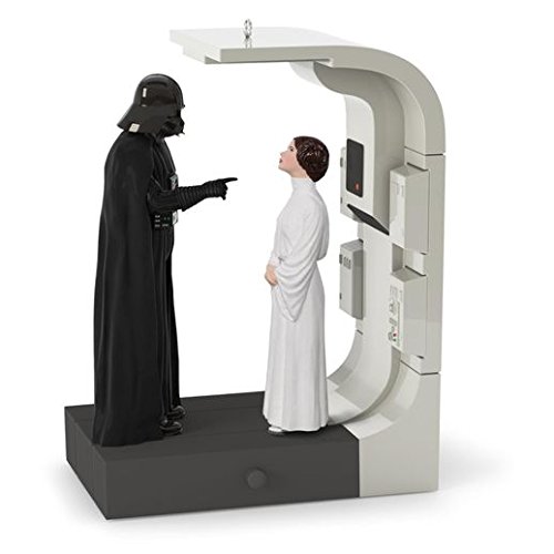 Hallmark 2016 Christmas Ornament Star WarsTM: A New HopeTM Royal or Rebel? Vader and Leia Ornament With Sound