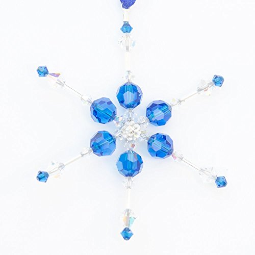 Blue Holiday Snowflake Ornament with Swarovski® Crystals in Gift Wrapped Box