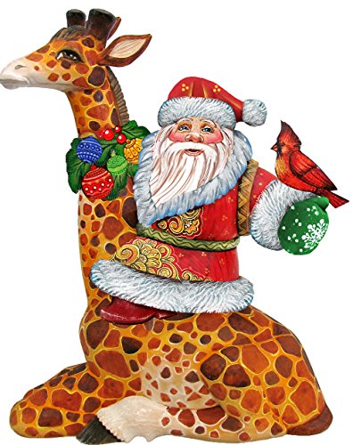 G. Debrekht Santa On Giraffe Deco Ornament