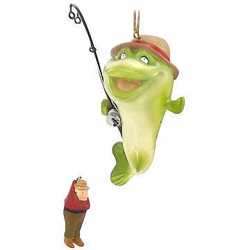 Midwest CBK Fish With Man Christmas Ornament